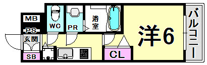 プレサンス三宮エレガンシアの間取り