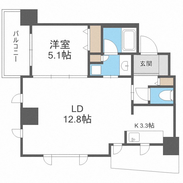 クロスレジデンス大阪新町の間取り