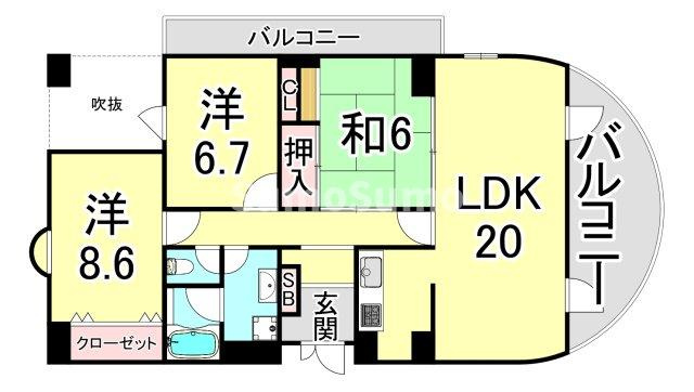 ベルコート芦屋の間取り