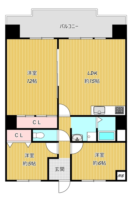 コーポサンルーツⅡの間取り
