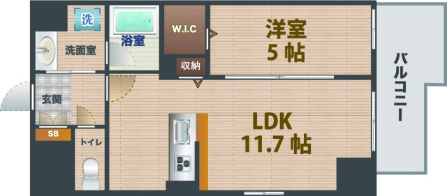 【間取り】 | Ｆｏｒｔｕｎａ　Ｈｉｇａｓｈｉｎａｋａｎｏ | 1LDKのお部屋です。