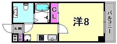 尼崎市武庫町２丁目のアパートの間取り