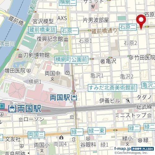 墨田区石原２丁目の賃貸マンションの地図