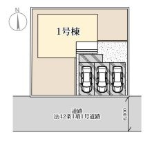 下野市仁良川　第4　1号棟の区画図