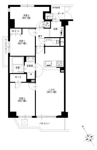成増シティタワーの間取り|成増シティタワー：南西向き角部屋！全居室収納・窓が付いた３ＬＤＫリノベーション物件はフラット３５＆住宅ローン減税利用可能です！令和８年１０月中旬完成予定となっております！