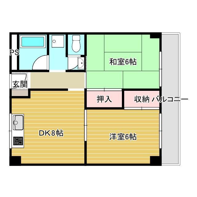 ハイツ奥田の間取り