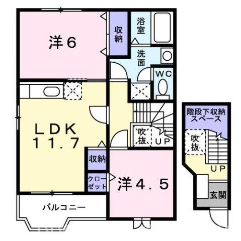 【間取り】 | フラット・ハイムＡ