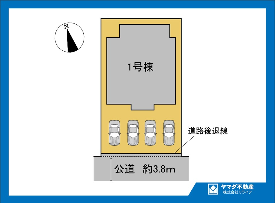 ブルーミングガーデン　一宮市浅井町前野　全１区画分譲の区画図|■区画図
■YAMADA電機の　ヤマダ不動産　株式会社リライフ　
いつでもお問合わせ下さい。