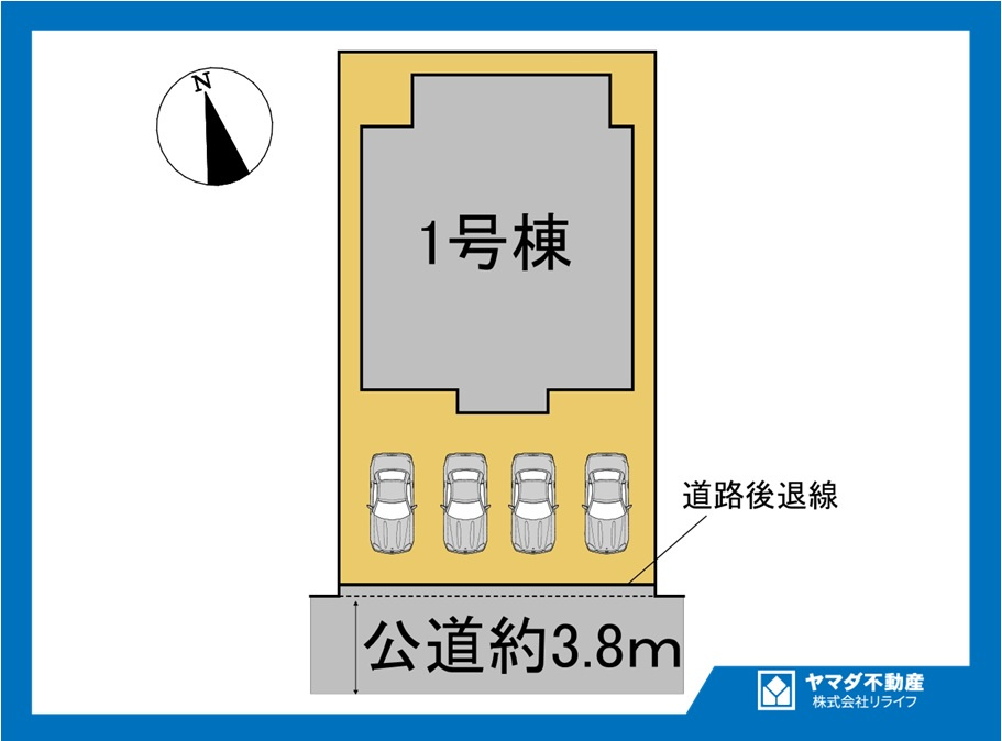 ブルーミングガーデン　一宮市浅井町前野　全１区画分譲の区画図|■区画図
■YAMADA電機の　ヤマダ不動産　株式会社リライフ　
いつでもお問合わせ下さい。