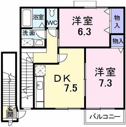 リヴィエールひのかわＡの間取り