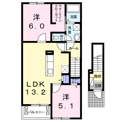 リバーサイド真倉　Ｈの間取り