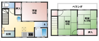 【間取り】 | コーポ栗原 | 図面と異なる場合は現状有姿となります