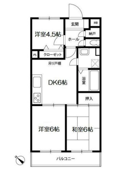【間取り】 | サンヒルズ東戸塚Ａ棟 | ファミリーにおすすめの3DK！