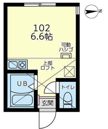 【間取り】 | ユナイト戸塚アルベルティー | ロフト付き！1Rのお部屋！