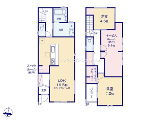 【間取り】 | 名古屋市西区大野木４丁目286【仲介手数料無料】新築一戸建て　1号棟