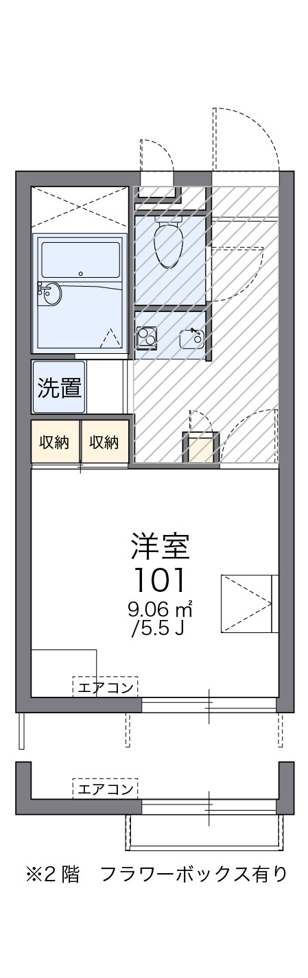 広島市佐伯区三宅５丁目のアパートの間取り|画像2