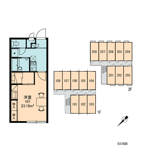 広島市佐伯区利松３丁目のアパートの間取り|画像3