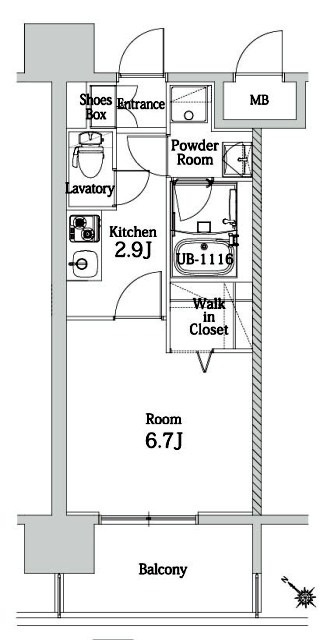 新品家具付きマンション住吉3(KaGood福岡)の間取り|※間取りと異なる場合は現状を優先します。