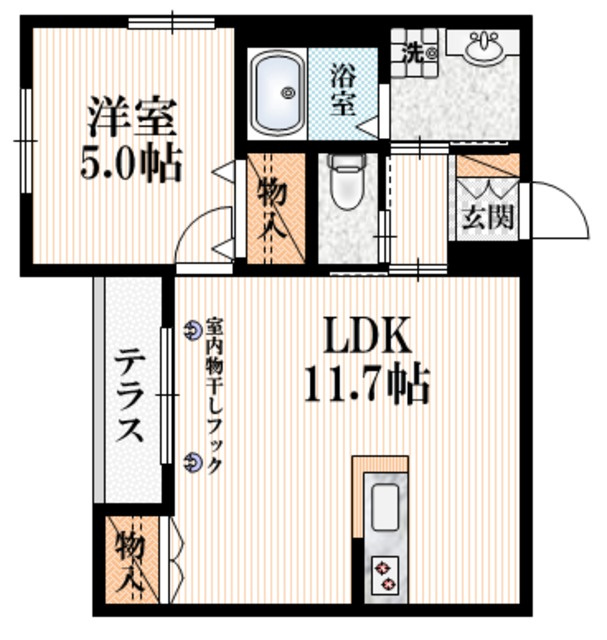国分寺市光町１丁目の賃貸マンションの間取り