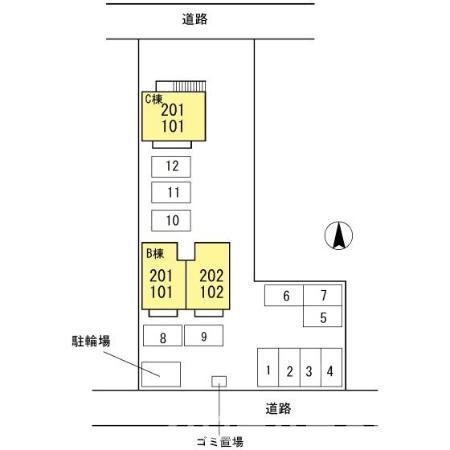 メゾン・ラポールＢ／Ｃ C棟の区画図