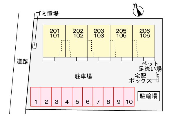 グランヒルズ瀬古の駐車場