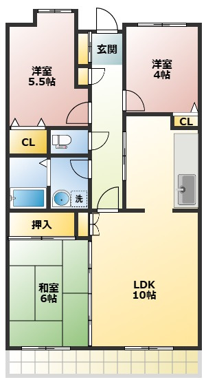 【間取り】 | エクセレントコート三枝木 | ３ＬＤＫの間取りです！