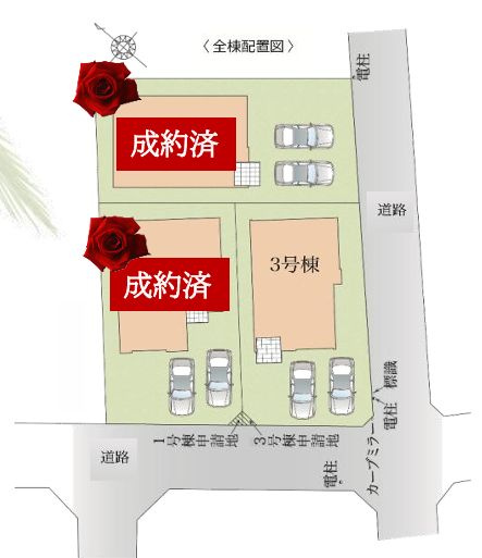 藤沢市鵠沼松が岡３丁目新築戸建て　7期3号棟の区画図|区画図「藤沢市鵠沼松が岡3丁目新築戸建て」