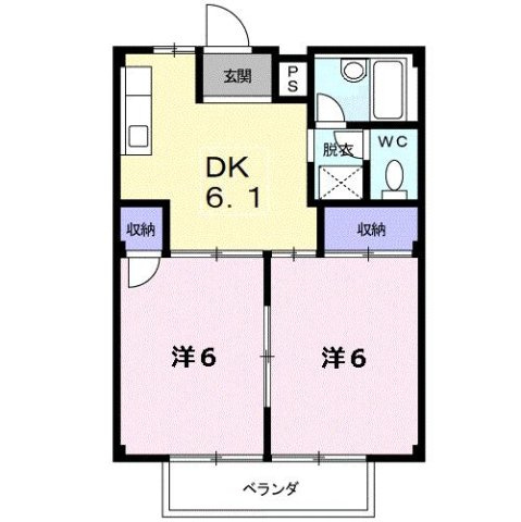 【間取り】 | ラフォーレ新正Ｂ