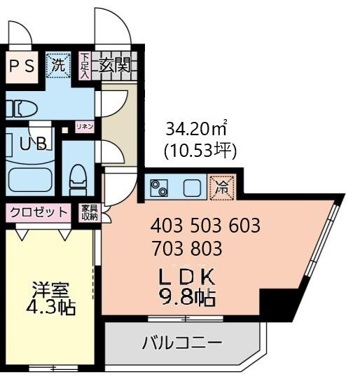 イーストサイドの間取り