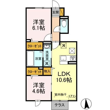 イースト・ヴィラ　Ⅱの間取り