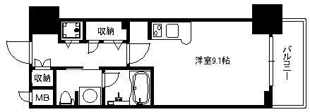 大阪市中央区安堂寺町２丁目の賃貸マンションの間取り