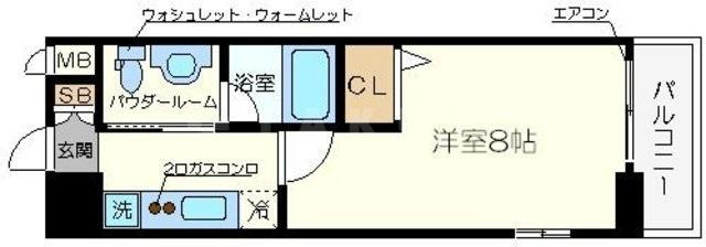 クリスタルグランツ北堀江の間取り|クリスタルグランツ北堀江　開放感ある間取り