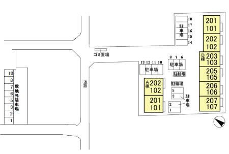 イーズフィールド　Ｂの区画図
