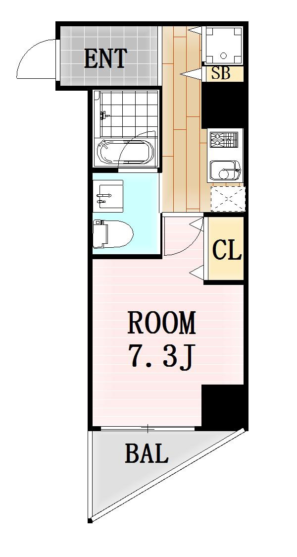 ライブコート北梅田　仲介手数料無料の間取り