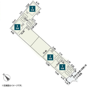 愛川町第6中津　新築戸建の区画図