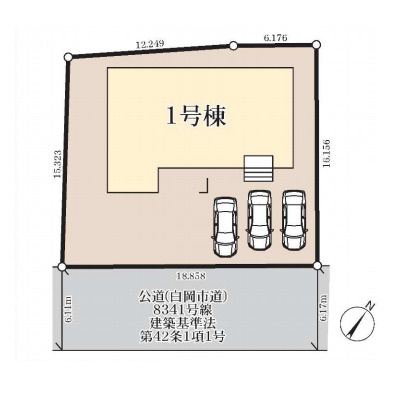 白岡市下野田　新築一戸建て　リーブルガーデン　01の区画図|1号棟