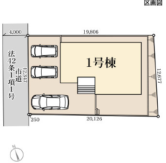 第3石岡市山崎　新築戸建の区画図|広々敷地で自由な暮らし。駐車も快適に、日常がワンランク上に。