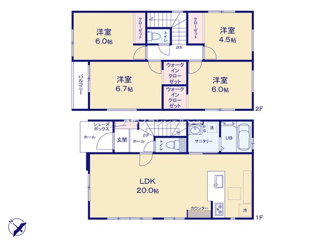 【間取り】 | 名古屋市中村区宿跡町２丁目89-4【仲介手数料無料】新築一戸建て　1号棟
