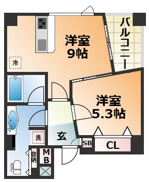 POCO A POCO 三宮ハイタワーの間取り