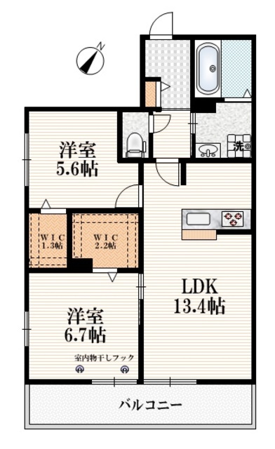 ＴＫ　Ａｎｎｅｘの間取り|【間取り】　角部屋2面採光