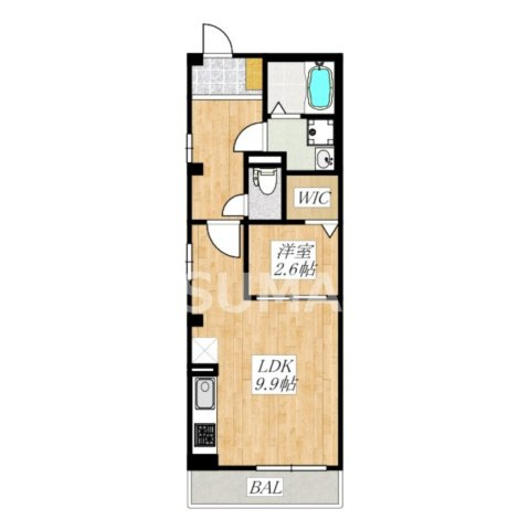 メゾン　ド　グランメールの間取り|住み心地の良い１LDK♪