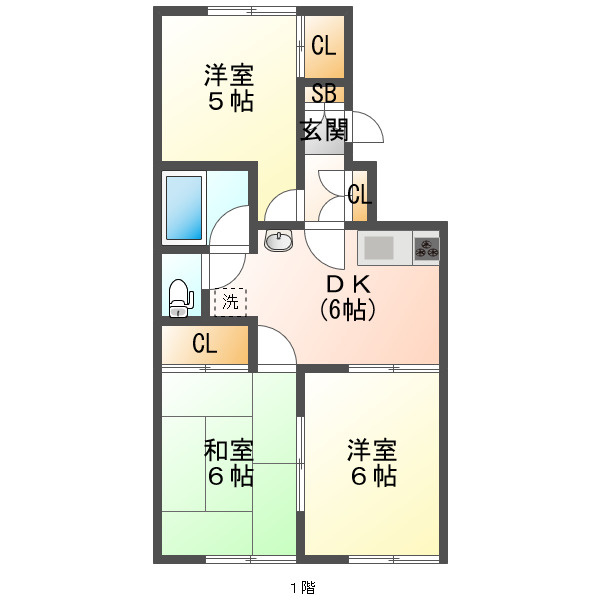 ビラ名谷の間取り