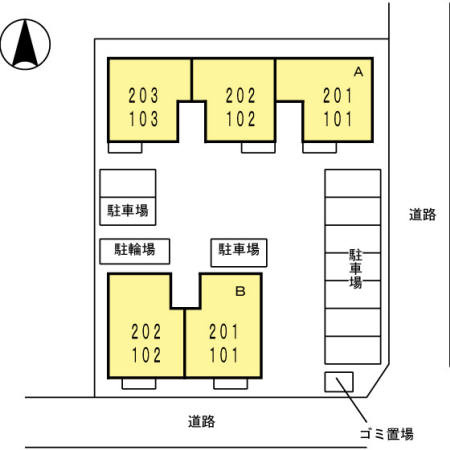 カーサ・みやにし　Aの区画図