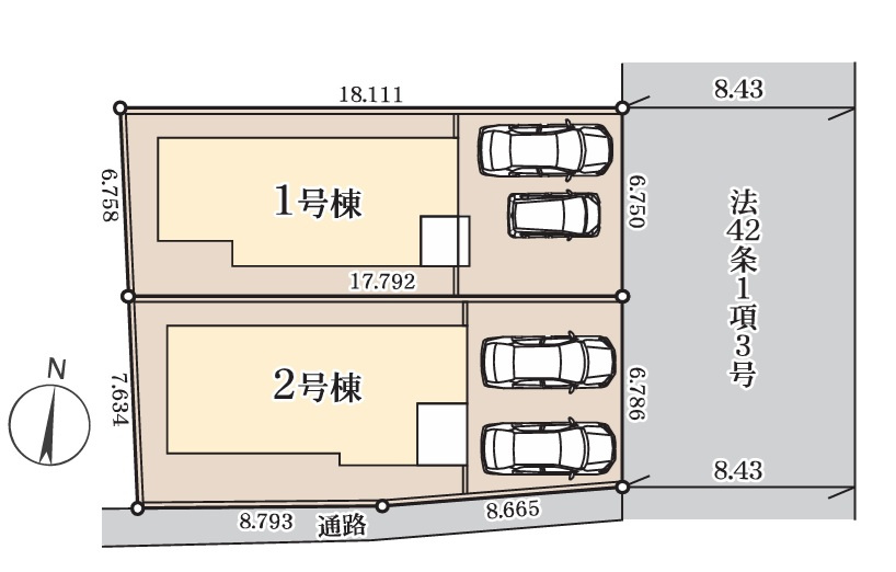 市川市中山1丁目の区画図