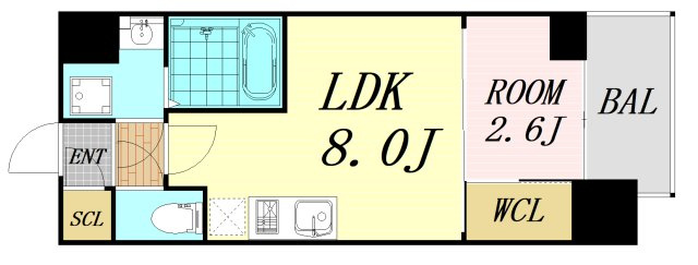 セレニテ本町東リアン　仲介手数料無料の間取り