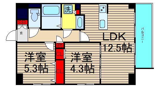 アコーツ千代崎の間取り