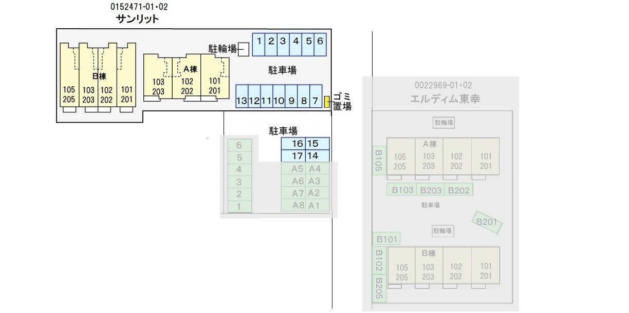 サンリット Aの区画図