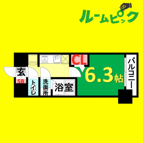 ディアレイシャス矢場町　名古屋市賃貸　仲介手数料無料の間取り