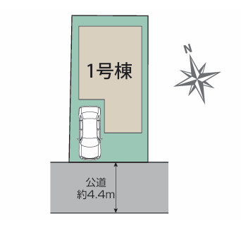 茅ヶ崎市高田　新築戸建　全１棟の区画図