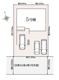 古河市下辺見　第6　5号棟の区画図